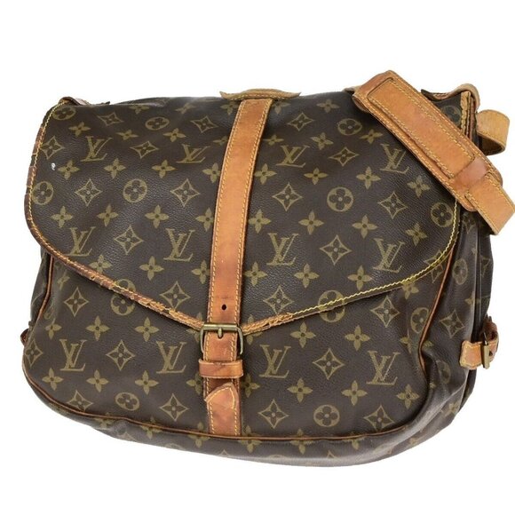 LOUIS VUITTON Saumur 35 Shoulder Bag Monogram Leather BN France - Picture 1 of 16